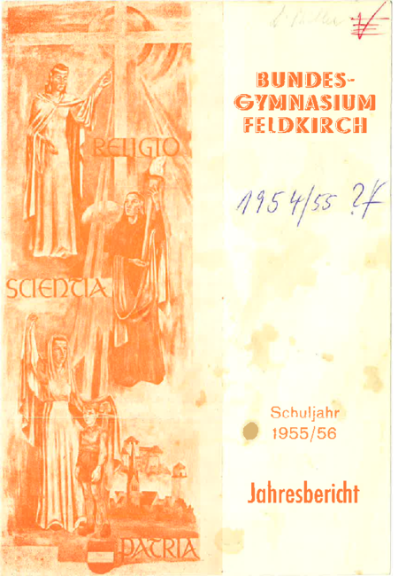 Jahresbericht 1955-1956 Deckblatt