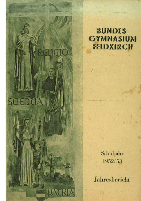 Jahresbericht 1952-1953 Deckblatt