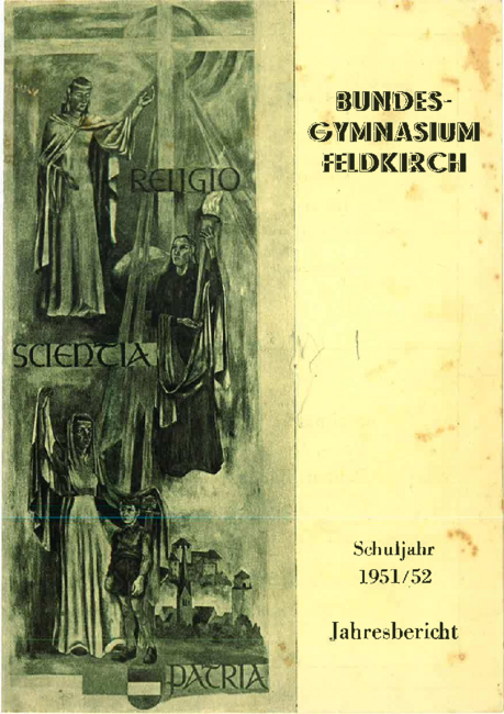 Jahresbericht 1951-1952 Deckblatt