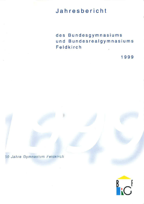 Jahresbericht 1998-1999 Deckblatt