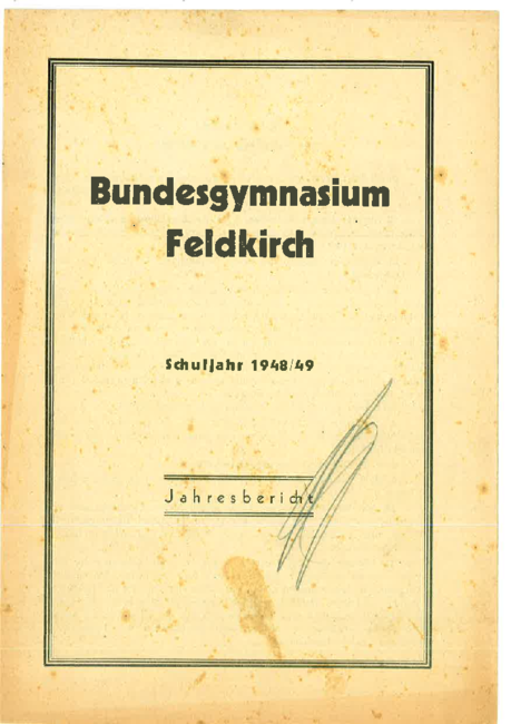 Jahresbericht 1948-1949 Deckblatt